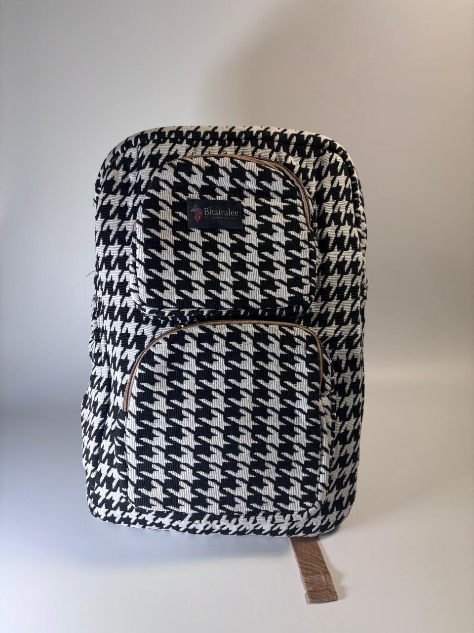 tribal heritage backpack –Herringbone Black & Grey tribal heritage backpack – Herringbone Black & Grey