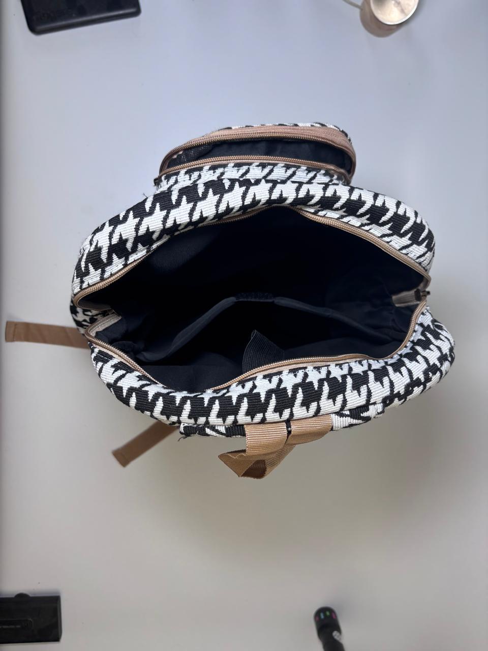 tribal heritage backpack – herringbone black & grey tribal heritage backpack – herringbone black & grey