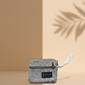 festival ethnic flat mini pouch – ash grain weave